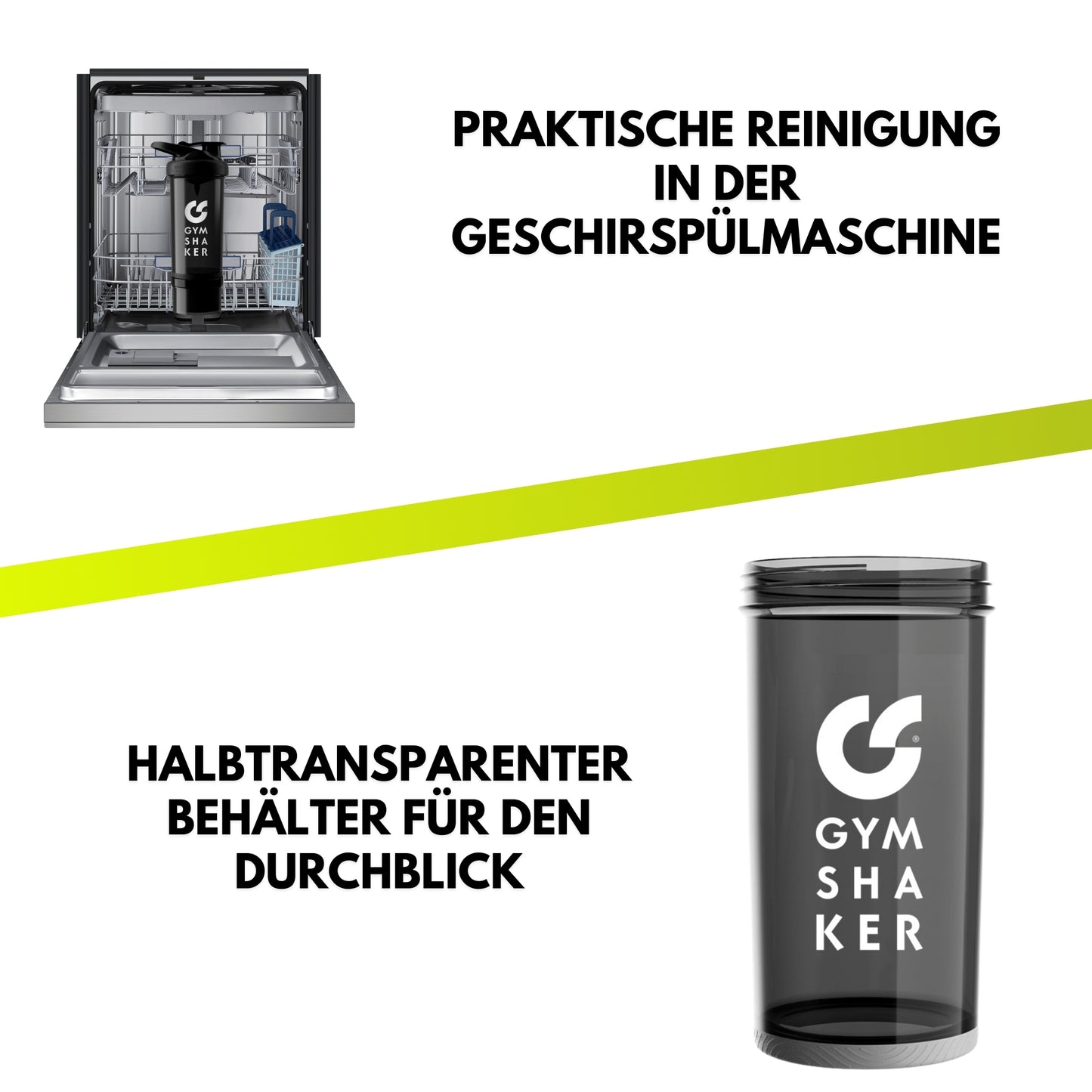 Protein Shaker mit Pulverfach
