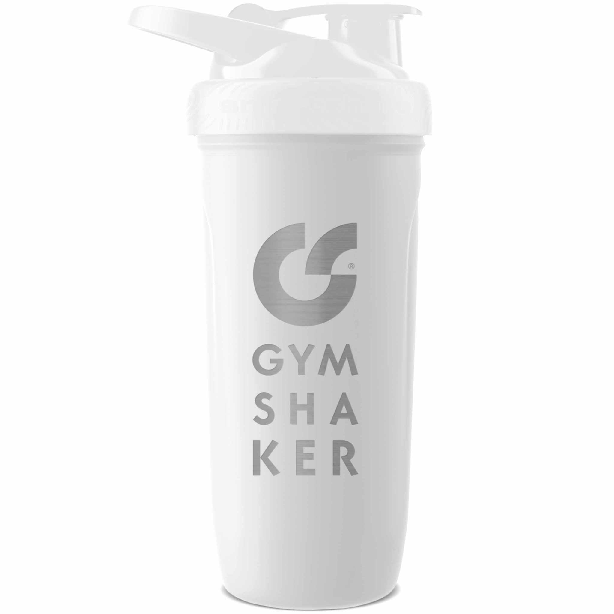 GYMSHAKER Protein Shaker Edelstahl aus erstklassigem 304er rostfreiem Edelstahl Weiß